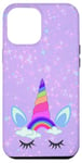 Coque pour iPhone 12 Pro Max Rainbow Unicorn Purple Phone Case,Starry Pink Blue Unicorn