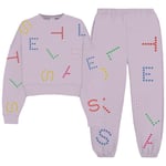 Stella McCartney Kids Logo Set Med Tröja Och Mjukisbyxor Lila | Lila | 12 years