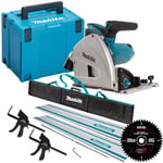 Makita SP6000J1 110V 165mm Plunge Saw 2 x Rails Connector Bar Clamp Blade & Bag