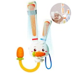 Hanmulee Baby Bath Toys Rabbit Shower Head, Double Sprinkler Baby Bath Tub Water Toys for Toddlers Infants Kids, Newborn Bath Toy Rinser Toddler Tub Essentials Accessories