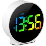 Liten digital väckarklocka LED skrivbordsreseelektronisk klocka Dubbel alarm Snooze Dimbar Dag Set 12/24H Veckovisning 4 tum