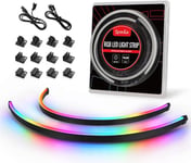 Neon Digital RGB LED-Strip Combo-Set Bande LED PC 400mm RGB 5-V-3-Pin Aura-SYNC, Gigabyte-RGB-Fusion, Avec 12 supports magnétiques puissants.[V1402]