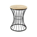 Webmarketpoint - 2x Tabouret style urbain en métal avec assise en bois