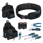 Bosch Professional combi-kit ceinture porte-outils et set d’outils à main (1 ceinture 108, 1x GWT 2, 1x GWT 4, 2 ProClick Holders, 3 tournevis, 9 clés six pans, 1 pince coupante diagonale, 1 cutter)