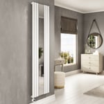 White Electric Vertical Smart Radiator 1.2kW with Mirror and Wifi - H1800xW500mm