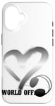 Coque pour iPhone 16 Casque Musique Coeur Techno House Amour