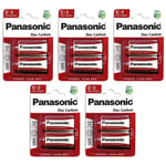 Panasonic Lot de 5 Blisters de 2 piles RED ZINC R14