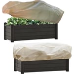 Lot de 2 housses de jardinière bio - Protection contre le gel - Protège les fleurs dans la jardinière 100*40*45cm