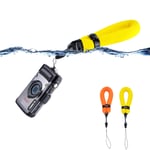 PROfezzion Waterproof Camera Floating Wrist Strap for Olympus TG-6 TG-5 TG-4,Canon D30 D20, Nikon W300 W150 W100, Gopro HERO 9 8 & Mobile Phone, Orange+Yellow
