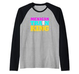 Mens Mexican Train King Dominoes King Raglan Baseball Tee