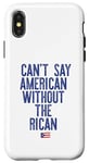 Coque pour iPhone X/XS Je ne peux pas dire américain sans le rican drôle Puerto Rico Meme