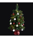 Arbre de Noël lumineux Sapin artificiel avec décoration et guirlande lumineuse H 50 cm