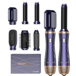 OKWRAP 6 en 1 Air Styler,Brosse Soufflante, Hair Styler Avec 6 Accessoires Seche Cheveux, Fer a Boucler Brosse Soufflante, Brosse Lissante Pour Cheveux, Pour Sécher, Lisser, Set de coiffur