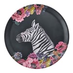 Mikasa Wild at Heart Zebra Round Tray, 36cm Melamine Serving Tray, Lightweight and Durable Snack Dish with Animal Print