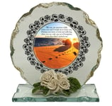 Footprints in the Sand Prayer Cut Glass Plaque Christian Gift for ANY Occasions