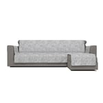 Italian Bed Linen “Glamour” Housse de canapé antidérapante avec Chaise-Longue Droite, Gris Clair, 240 cm