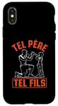 Coque pour iPhone X/XS Tel père tel fils accessoire boxe anglaise humour