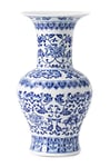 Vase Bleu et Blanc, vases Bleus pour décoration d'intérieur, Vase Chinoiserie, Vase en Porcelaine Bleue et Blanche, Vase en céramique pour la Maison, Le Salon, la bibliothèque, la cheminée, Les