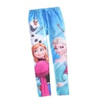 3-8 år Barn Flickor Frozen Elsa Anna Print Byxor med resår i midjan Blue 4-5 Years