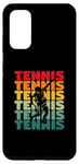 Coque pour Galaxy S20 Silhouette de tennis rétro vintage joueur entraîneur sportif amateur