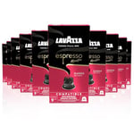 LAVAZZA - Espresso Maestro Classico, 100 Capsules Café Compatibles avec les Machines Nespresso Original, Notes de Biscuits et Céréales, 100% Arabica, Intensité 9/13, Torréfaction Foncé, 10 Paquets