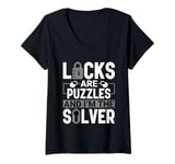 Womens Locks are Puzzles I'm the Solver - Locksmith Lockpicking V-Neck T-Shirt