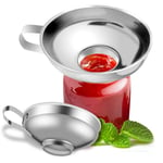 Linghhang - Entonnoir Cuisine Inox, Inoxydable Acier Entonnoir Large Ouverture En Métal Avec Poignée Pour Transfert Huile Liquide Confiture