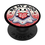 Be my Boo Illustration fantôme Saint-Valentin PopSockets PopGrip Adhésif