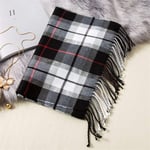 Tartan Echarpe Châle Classique Élégant Noir Blanc À Carreaux Hommes Écharpe Homme Automne Cachemire Poncho Femme Hiver Écharpes Mâle Écharpe-G