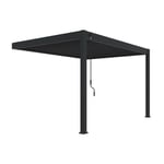 Pergola bioclimatique adossée anthracite - 300 x 400 x h. 258 cm - Ombrea