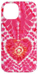 Coque pour iPhone 14 Style Tie Dye Rose Amour Méditation Zen Motif Cœur Boho