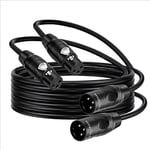 Twozoh Cable XLR 0,3M Lot de 2, Câble XLR Cable Micro XLR Mâle vers Femelle Compatible avec Microphone équilibré Audio 2 Pièces (Profesional/Hifi)