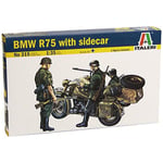 BMW R 75 WITH SIDE CAR MOTO KIT 1:35 Italeri Kit Mezzi Militari Modellino