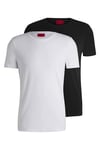 HUGO Mens Round Two-Pack of Crew-Neck T-Shirts in Stretch-Cotton Jersey