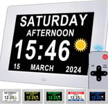 Véfaîî Newest,Dementia Clock 2.0 with Auto DST, 20 Custom Reminders, Day... 