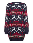 Vianna Reindeer Christmas Knit Dress/Ka Blue Vila