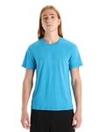 Icebreaker - Hommes Natural Blend Central Classic Slim Fit T-Shirt - pour Tous Les Jours, la Gym et l'entraînement - Geo Blue, M