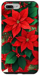 iPhone 7 Plus/8 Plus Red Poinsettia Winter Christmas Botanical Xmas Flower Case