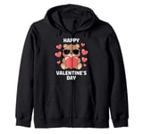 Valentine's Day Funny Teddy Bear Heart Love Valentines Zip Hoodie