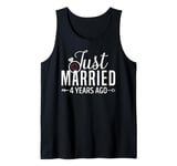 Just Married 4 Years Ago Men Women 4th Wedding Anniversary Tank Top