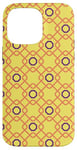 Coque pour iPhone 14 Pro Max Yellow Orange Mauve Hexagon Square Retro Geometric Pattern