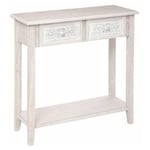 Atmosphera Créateur D'intérieur - Console Design 2 Tiroirs 'Hina' 80cm Blanc