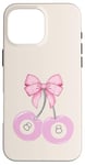 Coque pour iPhone 16 Pro Max Coquette 8 boules rose cerise