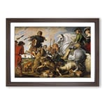 Big Box Art Peter Paul Rubens The Wolf and The Fox Framed Wall Art Picture Print Ready to Hang, Walnut A2 (62 x 45 cm)