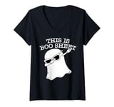 Womens This Is Boo Sheet Halloween Ghost Costumes Men Women Couples V-Neck T-Shirt