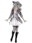 Smiffys Costume trésor pirate bateau fantôme, Gris, avec robe & chapeau