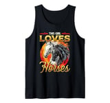 This Girl Loves Horses Girls Horseback Riding Horse Girl Tank Top