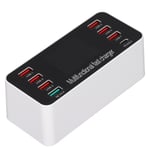 60 W usean USB-laturin 8-porttinen pöytälatausasema, jossa pikalataus 3.0 USB-portti Type C -portti ja LCD-näyttö 100?240VUK-pistoke