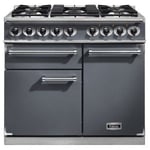 Falcon F1000DXDFSL/C 1000 Deluxe Dual Fuel Range Cooker in Slate and Chrome