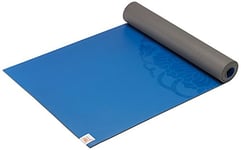 Gaiam Yoga Mat - Premium 5mm Dry-Grip Thick Non Slip Exercise & Fitness Mat for Hot Yoga, Pilates & Floor Workouts (68" L x 24" W x 5mm) - Blue